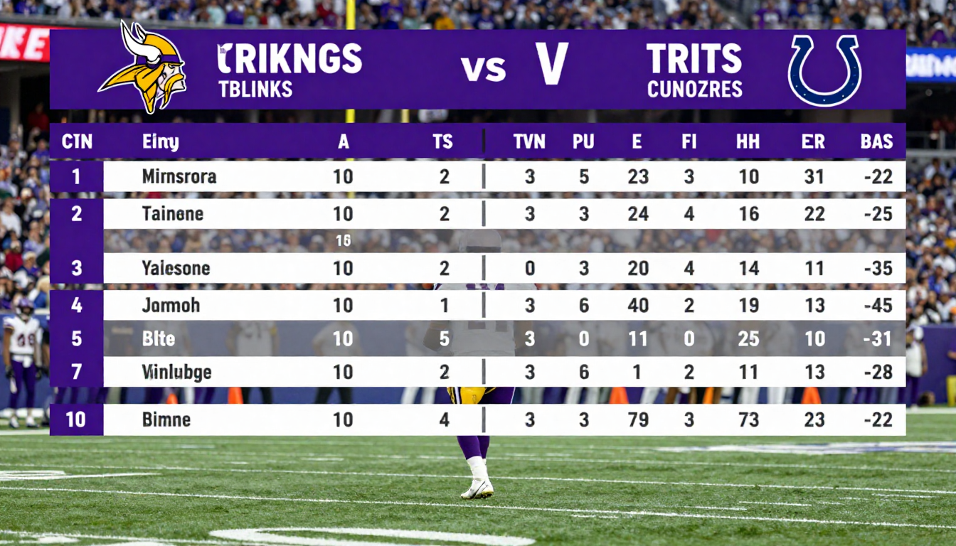 Minnesota Vikings vs Colts Match Player Stats – Full Match Breakdown